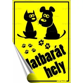   Információs matrica, 11,6x16,6 cm, Állatbarát hely (LUIN111)