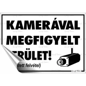   Információs matrica, 11,6x16,6 cm, Kamerával megfigyelt terület (LUIN115)