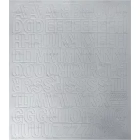 Öntapadós matrica, 2 cm-es, betűlap, fehér (LUIN123)