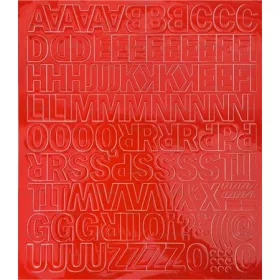 Öntapadós matrica, 2 cm-es, betűlap, piros (LUIN124)