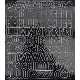 Öntapadós matrica, 2 cm-es, betűlap, fekete (LUIN125)