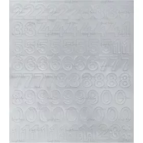 Öntapadós matrica, 2 cm-es, számlap, fehér (LUIN126)