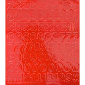 Öntapadós matrica, 2 cm-es, számlap, piros (LUIN127)