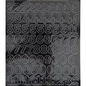 Öntapadós matrica, 2 cm-es, számlap, fekete (LUIN128)