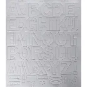 Öntapadós matrica, 3 cm-es, betűlap, fehér (LUIN129)