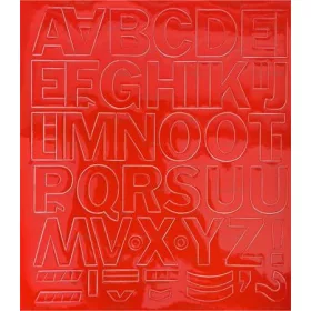 Öntapadós matrica, 3 cm-es, betűlap, piros (LUIN130)