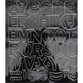 Öntapadós matrica, 3 cm-es, betűlap, fekete (LUIN131)