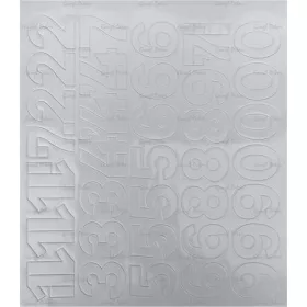 Öntapadós matrica, 3 cm-es, számlap, fehér (LUIN132)