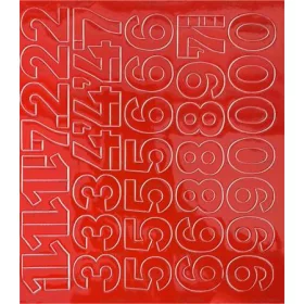 Öntapadós matrica, 3 cm-es, számlap, piros (LUIN133)