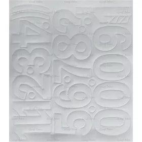 Öntapadós matrica, 5 cm-es, számlap, fehér (LUIN141)