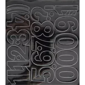 Öntapadós matrica, 5 cm-es, számlap, fekete (LUIN143)