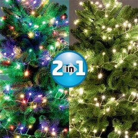   Fényfüzér, kül- és beltéri, 600 db microLED, színes/melegfehér, 9 m, HOME (LUSE003)