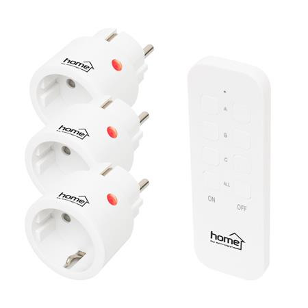 Dugalj szett, 3 aljzat, távirányítóval, 2300 W, HOME, fehér (LUSE010)