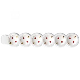   Elosztósor, 6 csatlakozóaljzat, 3 m kábelhosszúság, HOME, fehér (LUSE025)