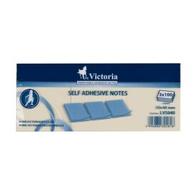  Öntapadó jegyzettömb, 50x40 mm, 100 lap, VICTORIA OFFICE, sárga (LV5040)