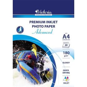   Fotópapír, tintasugaras, A4, 180 g, fényes, VICTORIA PAPER Advanced (LVIG01)