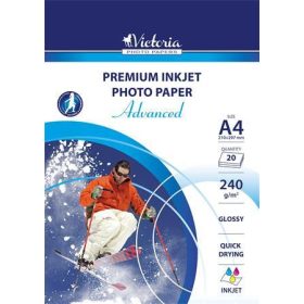   Fotópapír, tintasugaras, A4, 240 g, fényes, VICTORIA PAPER Advanced (LVIG03)