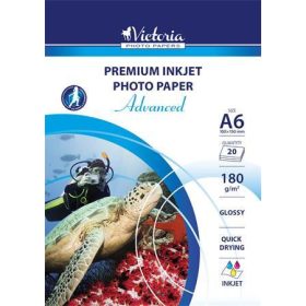   Fotópapír, tintasugaras, A6, 180 g, fényes, VICTORIA PAPER Advanced (LVIG04)