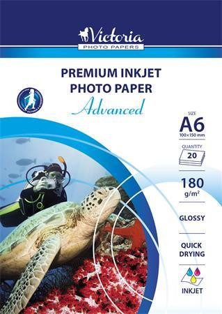 Fotópapír, tintasugaras, A6, 180 g, fényes, VICTORIA PAPER Advanced (LVIG04)