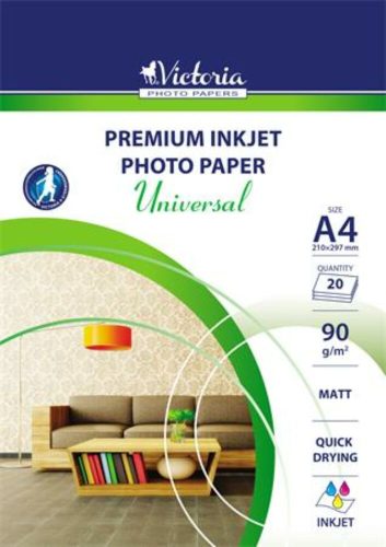 Fotópapír, tintasugaras, A4, 90 g, matt, VICTORIA PAPER Universal (LVIM01)