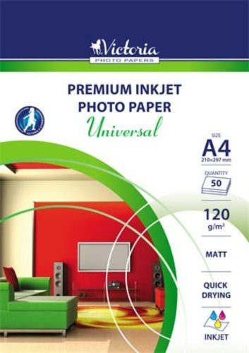 Fotópapír, tintasugaras, A4, 120 g, matt, VICTORIA PAPER Universal (LVIM03)