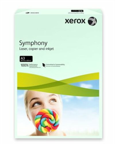 Másolópapír, színes, A3, 80 g, XEROX Symphony, világoszöld (pasztell) (LX91955)