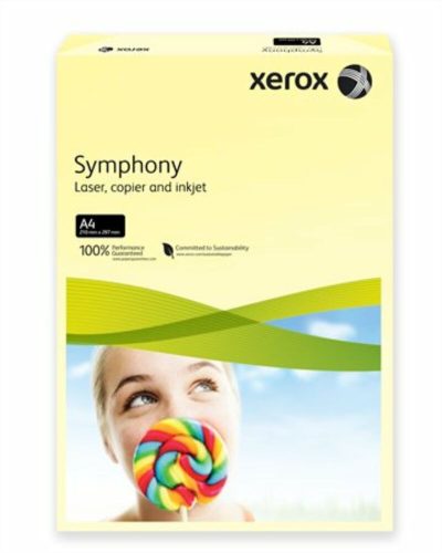 Másolópapír, színes, A4, 160 g, XEROX Symphony, világossárga (pasztell) (LX93231)