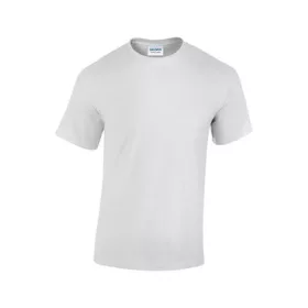   Póló, férfi, környakú, 100 százalék  pamut, L méret Gildan, fehér (ME1002)
