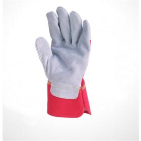  Rakodókesztyű, marhahasítékbőr, 11-es méret, szürke/piros (ME1055)