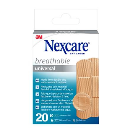 Sebtapasz, vízálló, általános, vegyes méret, 20 db, 3M Nexcare Universal (ME813)