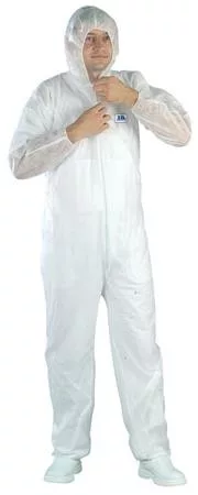Overál, egyszer használatos, polipropilén, kapucnis, XXXL méret Tidy, fehér (ME982)