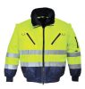 Munkavédelmi kabát, jól láthatósági, 3 az 1-ben, M méret  Hi-Vis, sárga-tengerészkék (MED181)