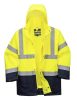 Munkavédelmi kabát, kéttónusú, 5 az 1-ben, M méret Essential, sárga-tengerészkék (MED185)