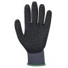 Védőkesztyű, nylon, nitrilhab, L méret DermiFlex Ultra Plus, szürke-fekete (MED213)