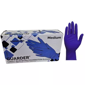   Védőkesztyű, egyszer használatos, nitril, M méret, 100 db, púder nélküli, kobaltkék (MER007)