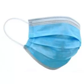 Papírmaszk, háromrétegű, gumis, kék (MER014)