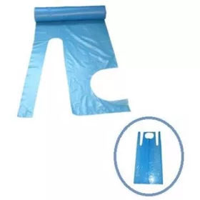   Fóliakötény, egyszer használatos, 80x125 cm, 200 db, kék (MER018)