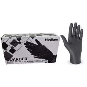   Védőkesztyű, egyszer használatos, nitril, M méret, 100 db, púder nélküli, fekete (MER027)