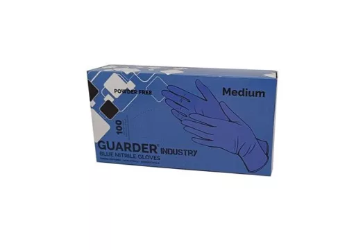 Védőkesztyű, egyszer használatos, nitril, S méret, 100 db, púder nélküli, kék (MER035)