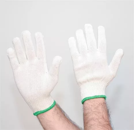 Cérnakesztyű, kevertszálas, XXL méret, 12 pár, rövid szár, natúr szín (MER047)