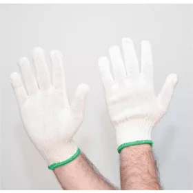   Cérnakesztyű, kevertszálas, L méret, 12 pár, rövid szár, natúr szín (MER048)