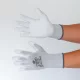Védőkesztyű, karbonszálas, PU tenyerén mártott, M méret, fehér-szürke (MER072)