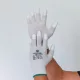 Védőkesztyű, karbonszálas, PU ujjbegy mártott, S méret, fehér-szürke (MER076)