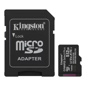   Memóriakártya, microSDXC, 512GB, C10/UHS-I/U3/V30/A1, Gen3, adapter, KINGSTON Canvas Select Plus (MKMS512CS3)