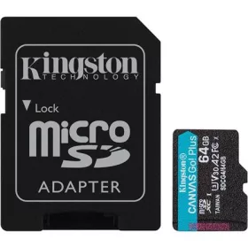   Memóriakártya, microSDXC, 64GB, C10/UHS-I/U3/V30/A2, Gen4, adapter, KINGSTON Canvas Go! Plus (MKMS64CG4)