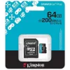 Memóriakártya, microSDXC, 64GB, C10/UHS-I/U3/V30/A2, Gen4, adapter, KINGSTON Canvas Go! Plus (MKMS64CG4)