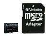 Memóriakártya, microSDXC, 128GB, CL10/U3, 90/45 MB/s, adapter, VERBATIM PRO (MVMS128GP)