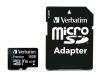 Memóriakártya, microSDHC, 16GB, CL10/U1, 45/10 MB/s, adapter, VERBATIM Premium (MVMS16GHA)