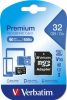 Memóriakártya, microSDHC, 32GB, CL10/U1, 90/10 MB/s, adapter, VERBATIM Premium (MVMS32GHA)