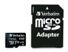 Memóriakártya, microSDXC, 64GB, CL10/U1, 90/10 MB/s, adapter, VERBATIM Premium (MVMS64GHA)
